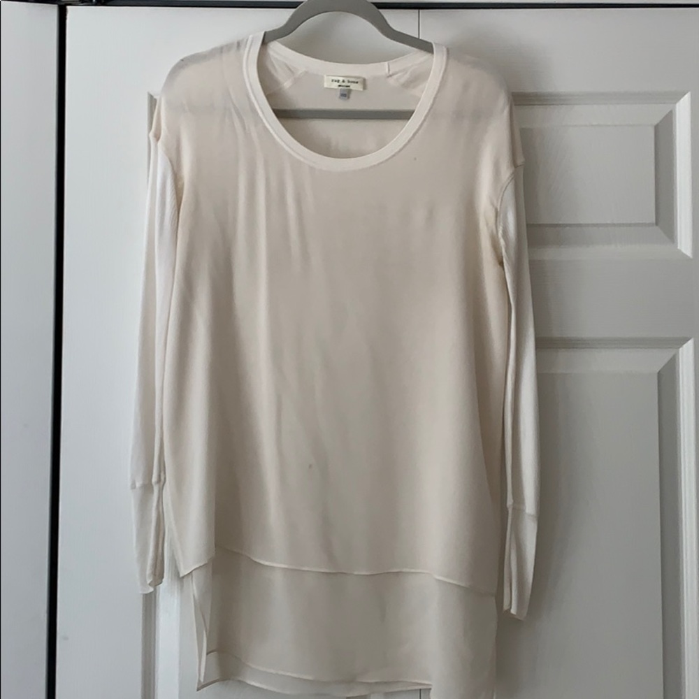 Rag and bone light long sleeved blouse